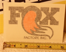 Fox Factory decal sticker large 4 1/8" x 3"