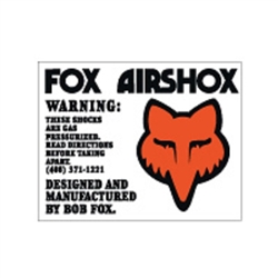 Fox Airshox Early with head decal sticker set of FOUR