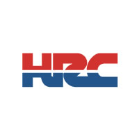 Honda HRC Decal sticker on white vinyl background 4 13/16" x 1 7/16"