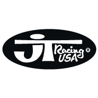 JT Racing oval decal sticker black / white