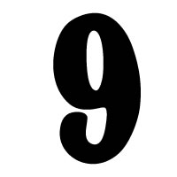 O'Brien Thin Motocross Number Sticker Black #9