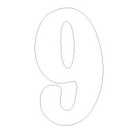 O'Brien Thin Motocross Number Sticker White #9