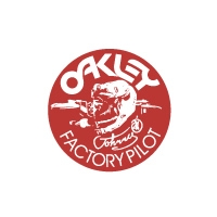 Oakley Factory Pilot Johnny O Red White decal sticker