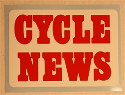 Vintage Cycle News decal sticker