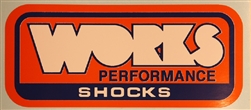 Works Performance Shocks orange & blue decal sticker