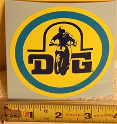 DG yellow / blue circle decal sticker